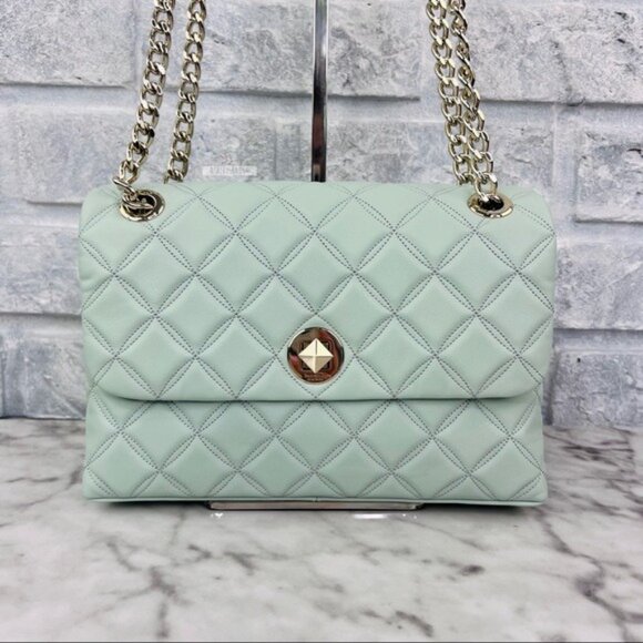 Kate Spade Natalia Quilted Leather Medium Flap Chain Shoulder Bag Crossbody - Picture 2 of 10